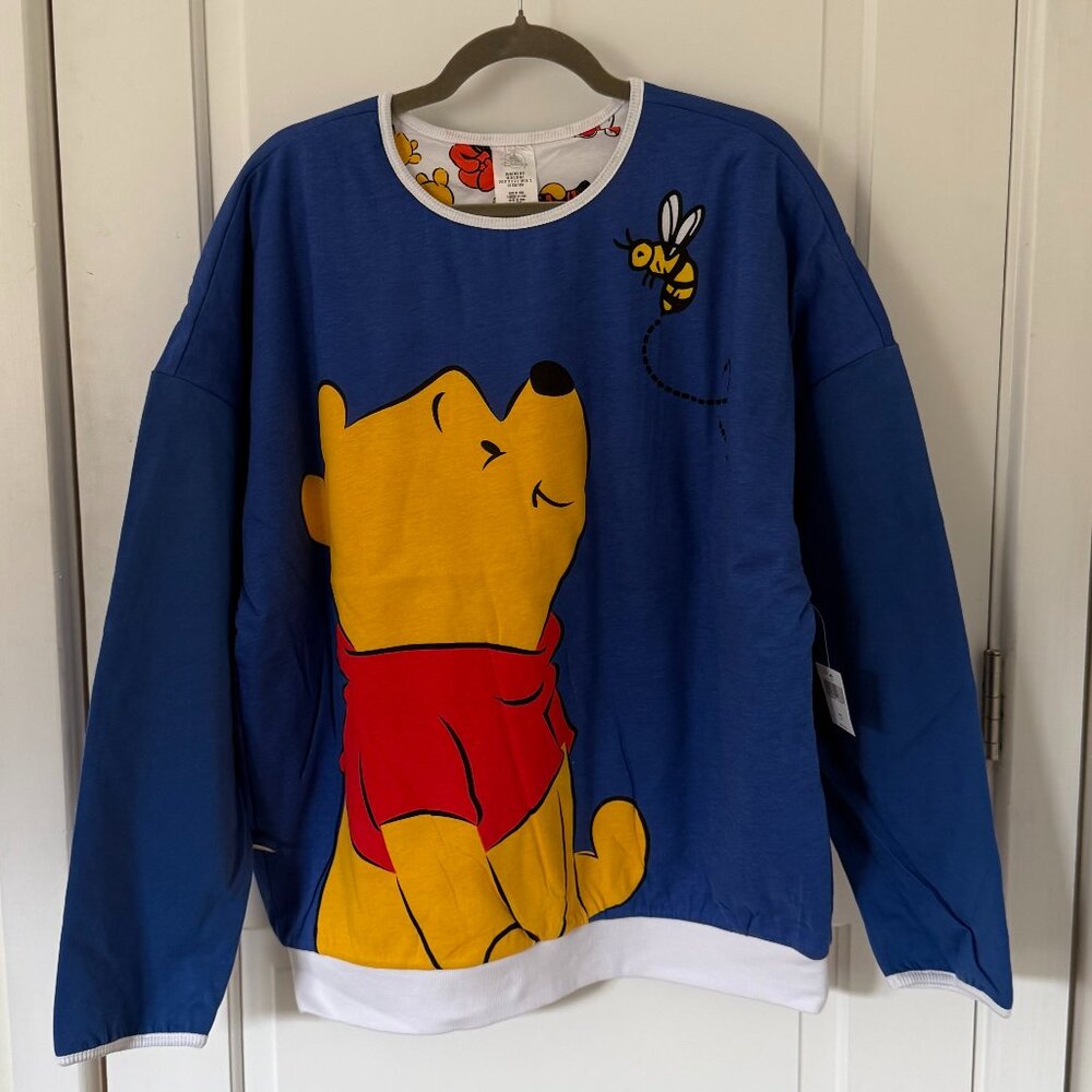 NWT Disney Parks Winnie the Pooh/Tigger Allover Print Reversible Sweatshirt